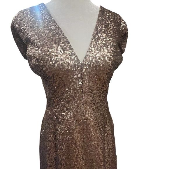 Dress the Population sequin gold dress with v neck size xl nwt - Picture 8 of 11